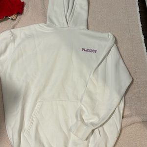 White oversized playboy hoodie